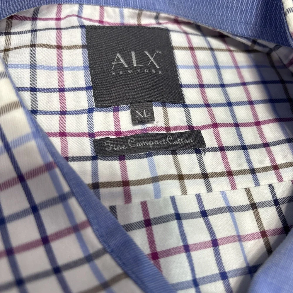 ALX New York Mens Long Sleeve Plaid Button Down Shirt Size‎ XL